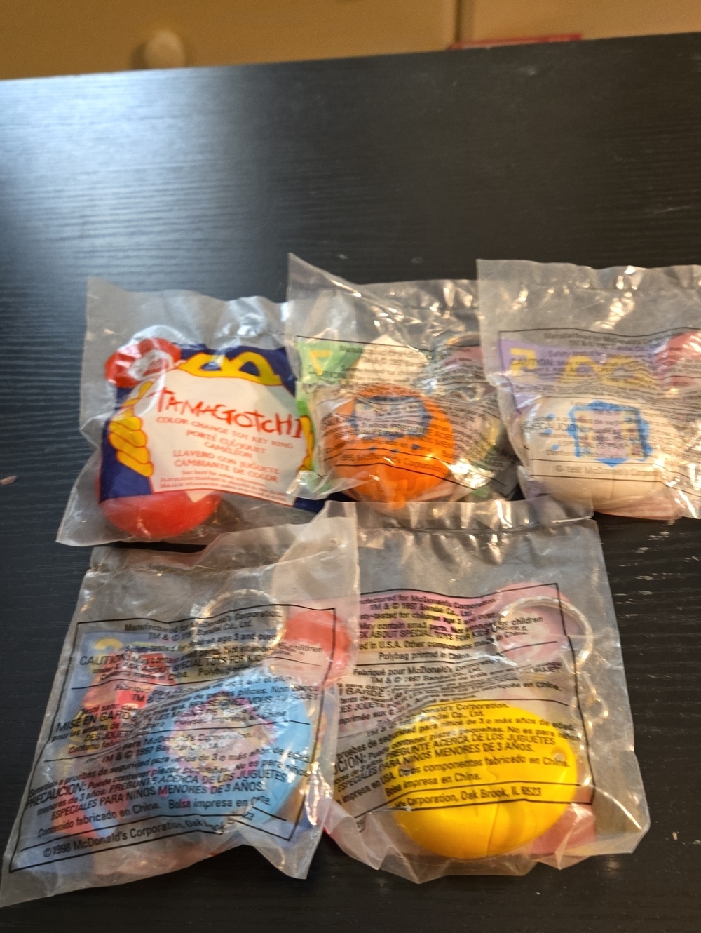 McDonald's Mini Tamagotchi Party Favors - Red Orange Yellow Blue White